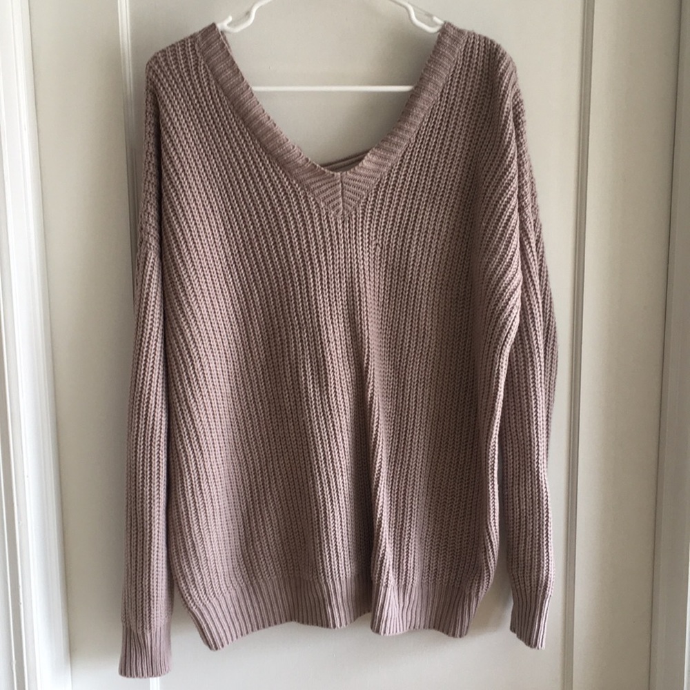 Mauve knit sweater - detail back large